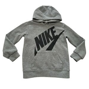 Nike Long Sleeve Logo Pullover Hoodie Sweatshirt Grey Kids Toddler Size 4T